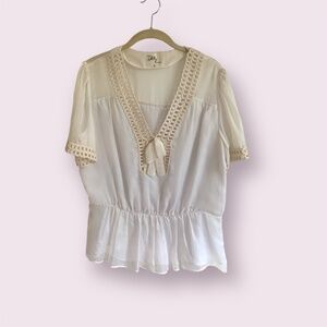 Milly Of NY vintage white blouse